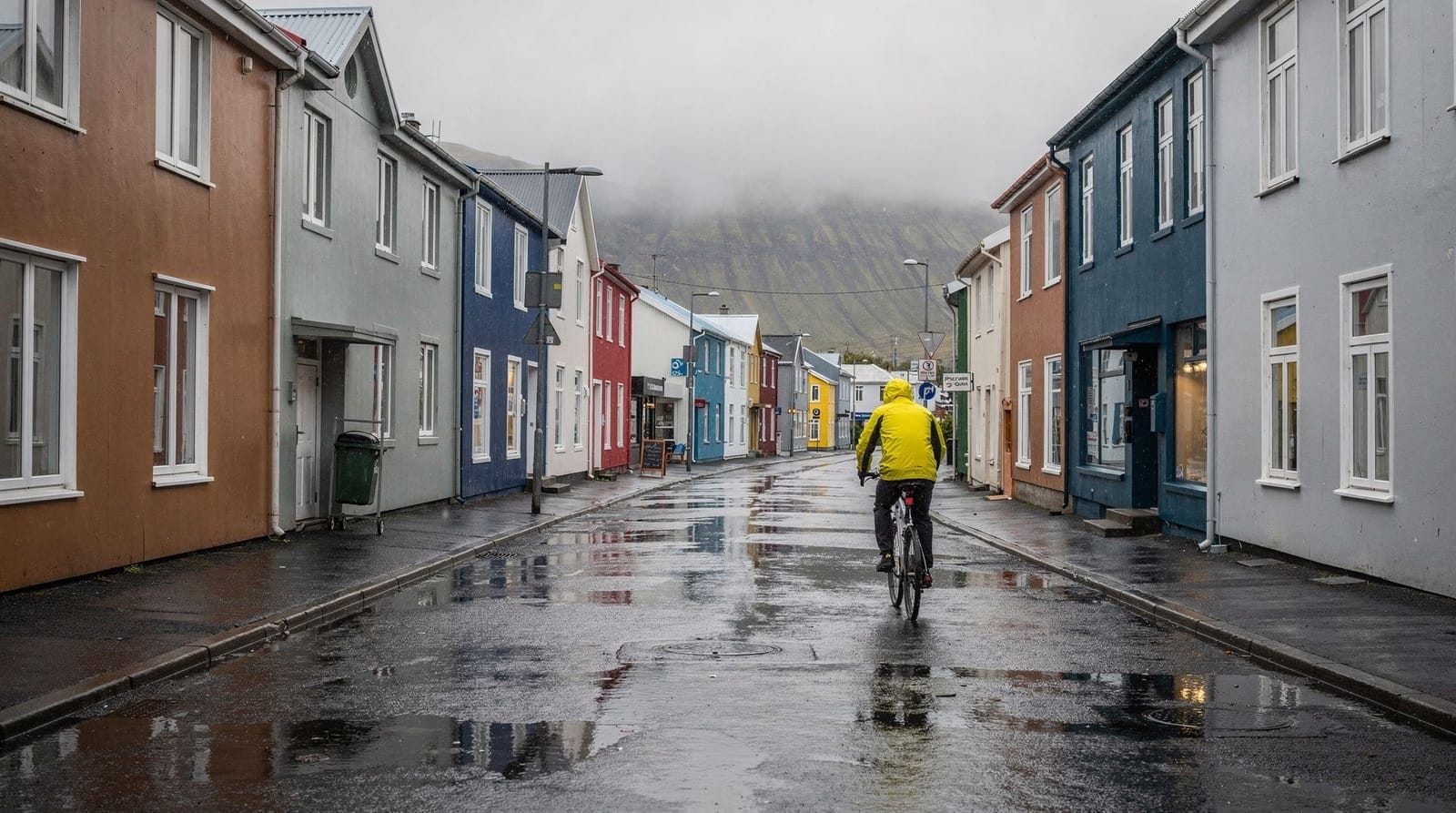 Reykjavik an einem Regentag